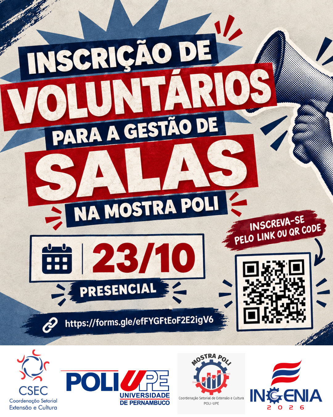Inscrição de Voluntários para Gestão de Salas da Mostra Poli 2026